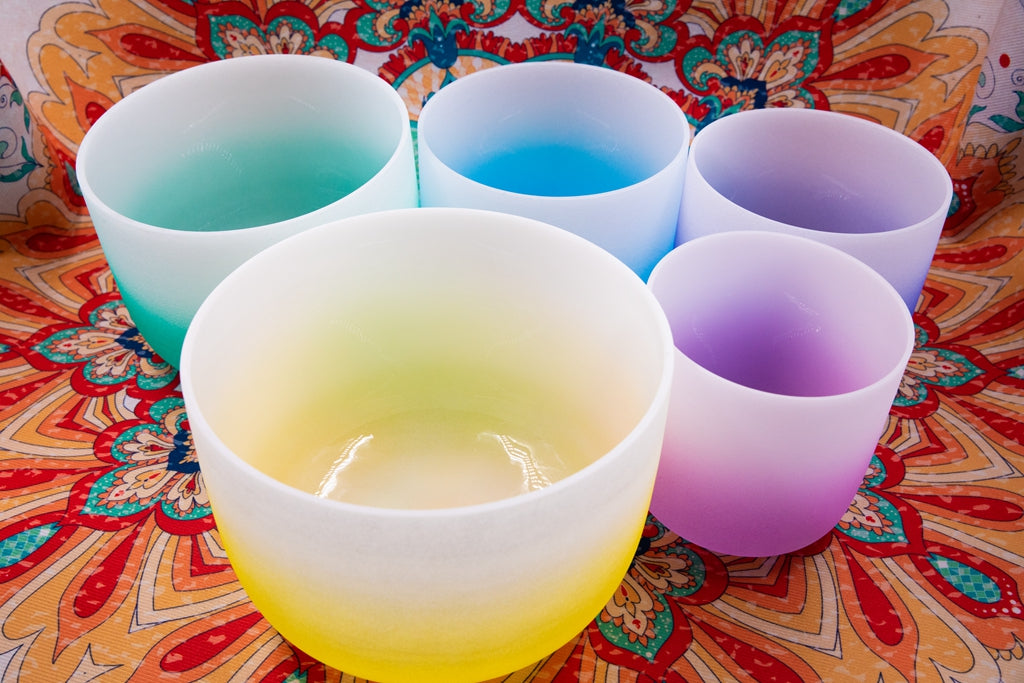 Ombre Crystal Bowl Chakra Set - Spiritual Detox Shop
