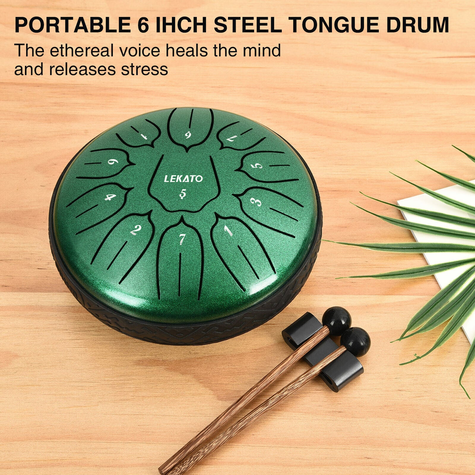 Musical Instrument Steel Tongue Drum with Drumsticks