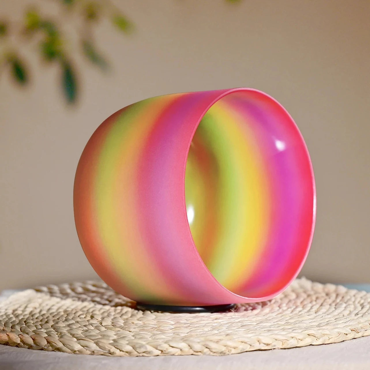 8inch Candy Rainbow Colored Quartz Crystal Singing Bowl